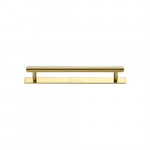 M Marcus Heritage Brass Knurled Design Cabinet Pull with Plate 96mm Centre to Centre